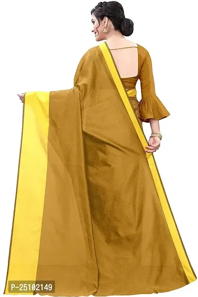 NITA CREATION Elegant Women's Cotton Silk Woven Saree With Blouse Piece(Monika Woven Sarees_Mustard Yellow)-thumb3