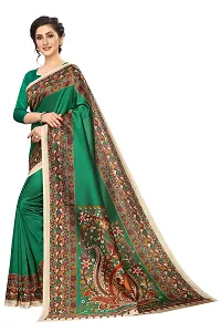 NITA CREATION Exclusive Kalamkari Woven Sarees For Women With Blouse Piece Printed Khadi Silk Material (Green)-thumb1