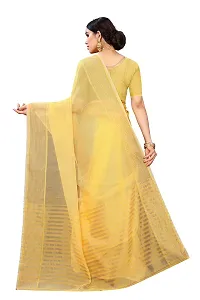 NITA CREATION Women's Beautiful Cotton Silk Woven Saree With Blouse Piece(Rupali Woven Sarees (Yellow)-thumb3