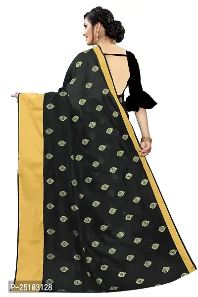 NITA CREATION Elegant Women's Art Silk Woven Saree With Blouse Piece(Ragini Woven Sarees_Black)-thumb3