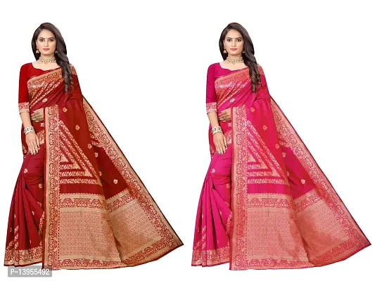 Fancy Silk Blend Saree with Blouse Piece for Women