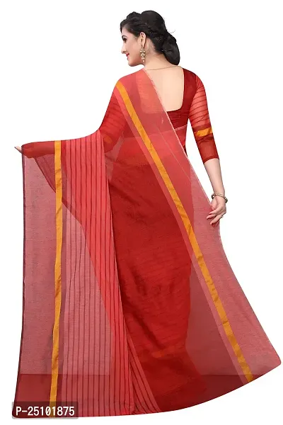 NITA CREATION Women's Woven Cotton Silk Woven Saree With Blouse Piece (Maroon)-thumb3