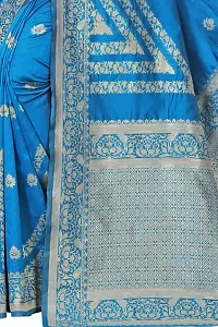 NITA CREATION Women's Fancy Banarasi Silk Jacquard woven Saree With Blouse Piece (BLUE)-thumb4