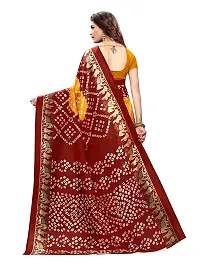 NITA CREATION Beautiful Women?S Art Silk Woven Saree With Bandhani Hathi Print and Blouse Piece (Red Yellow)-thumb2