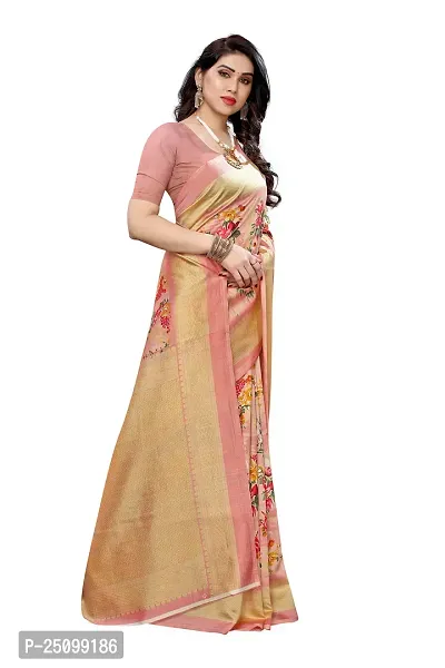 NITA CREATION Beautiful Silk Woven Saree With Blouse Piece (Peach Pink)-thumb4