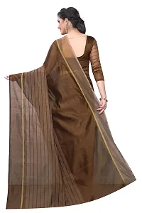 NITA CREATION Women's Woven Cotton Silk Woven Saree With Blouse Piece (Coffee Brown)-thumb2