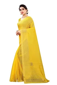 NITA CREATION Women's Beautiful Cotton Silk Woven Saree With Blouse Piece(Nirali Woven Sarees_Yellow)-thumb1