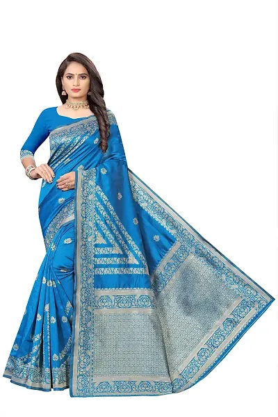 NITA CREATION Women's Fancy Banarasi Silk Jacquard woven Saree With Blouse Piece