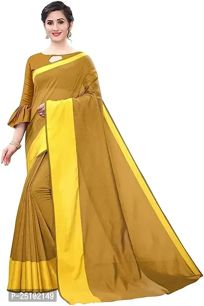 NITA CREATION Elegant Women's Cotton Silk Woven Saree With Blouse Piece(Monika Woven Sarees_Mustard Yellow)-thumb0