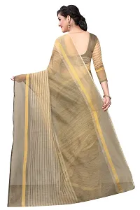 NITA CREATION Women's Woven Cotton Silk Woven Saree With Blouse Piece (Chiku Brown)-thumb2