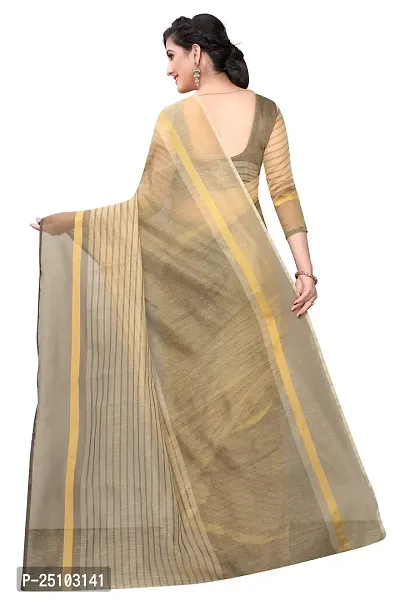 NITA CREATION Women's Woven Cotton Silk Woven Saree With Blouse Piece (Chiku Brown)-thumb3