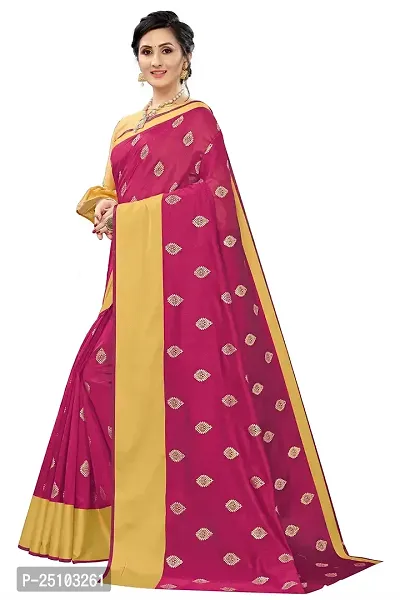NITA CREATION Elegant Women's Art Silk Woven Saree With Blouse Piece(Kundan Woven Sarees_Pink)-thumb2