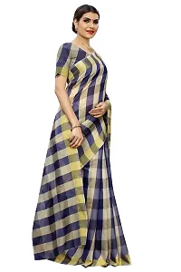 NITA CREATION Women's Cotton Silk Woven Saree With Blouse Piece(Darbar Woven Sarees (Navy Blue)-thumb2