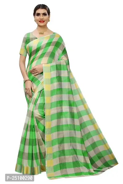 NITA CREATION Women's Cotton Silk Woven Saree With Blouse Piece(Darbar Woven Sarees (Green)