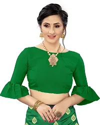 NITA CREATION Elegant Women's Art Silk Woven Saree With Blouse Piece(Ragini Woven Sarees_Green)-thumb3