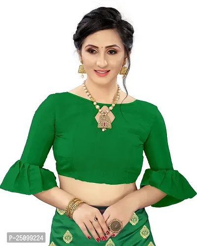 NITA CREATION Elegant Women's Art Silk Woven Saree With Blouse Piece(Ragini Woven Sarees_Green)-thumb4