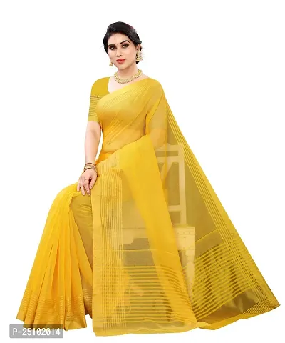 NITA CREATION Women's Beautiful Cotton Silk Woven Saree With Blouse Piece(Nirali Woven Sarees_Yellow)-thumb5