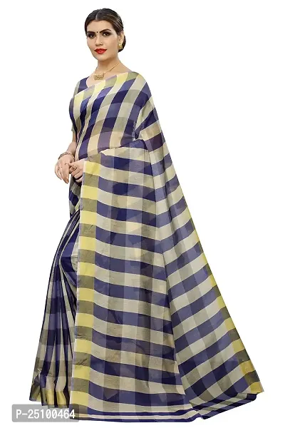 NITA CREATION Women's Cotton Silk Woven Saree With Blouse Piece(Darbar Woven Sarees (Navy Blue)-thumb2