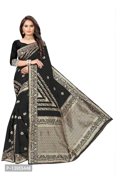 Fancy Silk Blend Saree with Blouse Piece for Women