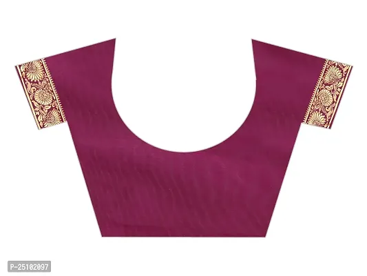 NITA CREATION Fashionista Women's Banarasi Jacquard Silk Woven Saree With Blouse Piece (Wine Pink)-thumb4