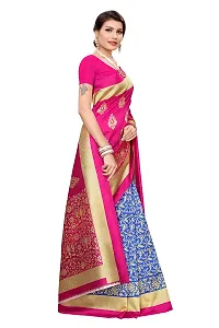 NITA CREATION Women's Art Silk Printed Woven Saree With Blouse Piece (Pink)-thumb2