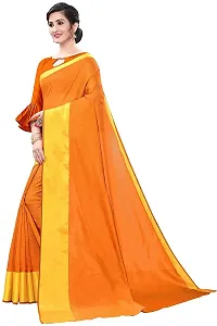 NITA CREATION Elegant Women's Cotton Silk Woven Saree With Blouse Piece(Monika Woven Sarees_Orange)-thumb2