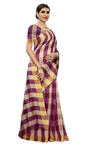 NITA CREATION Women's Cotton Silk Woven Saree With Blouse Piece(Darbar Woven Sarees (Wine Pink)-thumb2