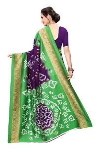NITA CREATION Woven Multicolor Art Silk Bandhani Woven Saree With Blouse Piece (Purple And Green)-thumb3
