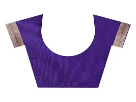 NITA CREATION Fashionista Women's Banarasi Jacquard Silk Woven Saree With Blouse Piece (Purple)-thumb3