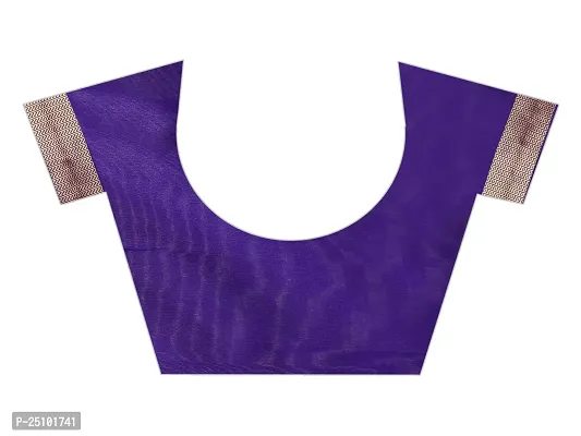 NITA CREATION Fashionista Women's Banarasi Jacquard Silk Woven Saree With Blouse Piece (Purple)-thumb4