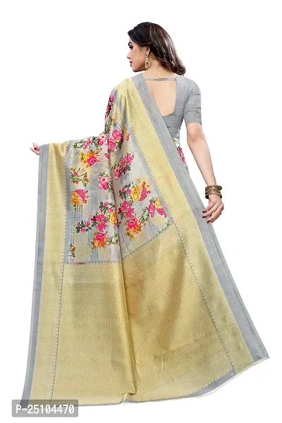 NITA CREATION Beautiful Silk Woven Saree With Blouse Piece (Grey)-thumb4