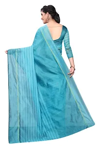 NITA CREATION Women's Woven Cotton Silk Woven Saree With Blouse Piece (Sky Blue)-thumb2