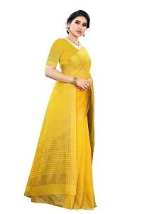 NITA CREATION Women's Beautiful Cotton Silk Woven Saree With Blouse Piece(Nirali Woven Sarees_Yellow)-thumb2