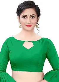 NITA CREATION Elegant Women's Cotton Silk Woven Saree With Blouse Piece(Monika Woven Sarees_Green)-thumb4