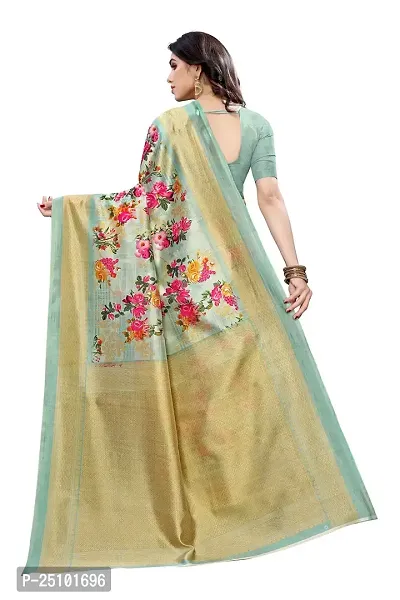 NITA CREATION Beautiful Silk Woven Saree With Blouse Piece (Pista Green)-thumb4