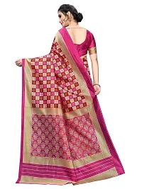 NITA CREATION Women's Art Silk Printed Woven Saree With Blouse Piece (Small Checks Print_Pink)-thumb2