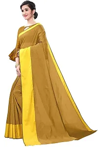 NITA CREATION Elegant Women's Cotton Silk Woven Saree With Blouse Piece(Monika Woven Sarees_Mustard Yellow)-thumb1