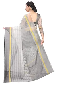 NITA CREATION Women's Woven Cotton Silk Woven Saree With Blouse Piece (White)-thumb2