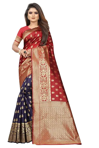 Stylish Banarasi Jacquard Silk And Saree with Blouse piece