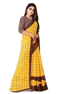 NITA CREATION Women's Georgette Woven Saree With Blouse Piece (Pavitra Woven Sarees_Yellow)-thumb2