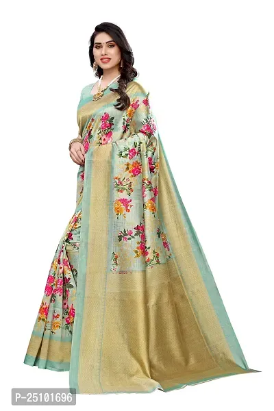 NITA CREATION Beautiful Silk Woven Saree With Blouse Piece (Pista Green)-thumb3