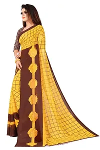 NITA CREATION Women's Georgette Woven Saree With Blouse Piece (Pavitra Woven Sarees_Yellow)-thumb1