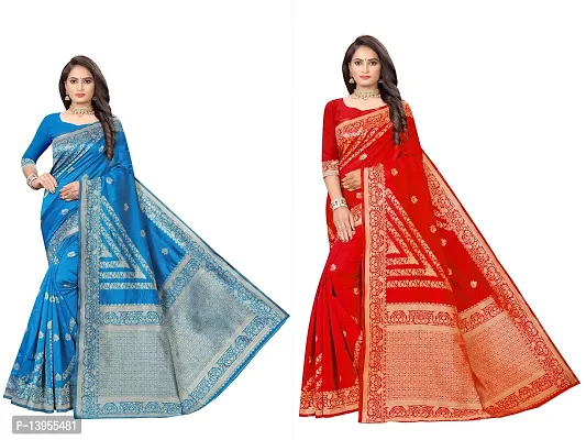 Fancy Silk Blend Saree with Blouse Piece for Women