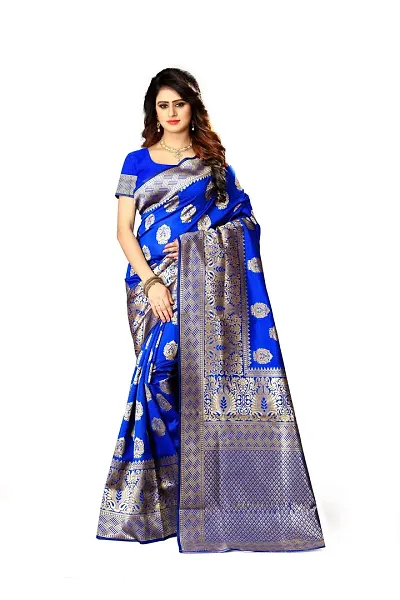 Stylish Banarasi Jacquard Silk And Saree with Blouse piece