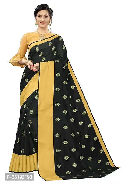 NITA CREATION Elegant Women's Art Silk Woven Saree With Blouse Piece(Kundan Woven Sarees_Black)