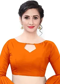 NITA CREATION Elegant Women's Cotton Silk Woven Saree With Blouse Piece(Monika Woven Sarees_Orange)-thumb4