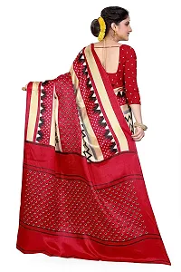 NITA CREATION Women Ethnic Wear Khadi Silk Woven Saree With Blouse Piece (Zigzag_Red)-thumb3