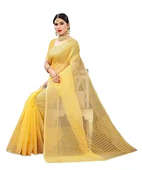 NITA CREATION Women's Beautiful Cotton Silk Woven Saree With Blouse Piece(Rupali Woven Sarees (Yellow)-thumb4