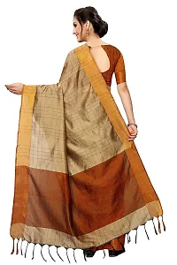 NITA CREATION Women's Fancy Vivam Woven Saree With Blouse Piece (Chiku Brown)-thumb3