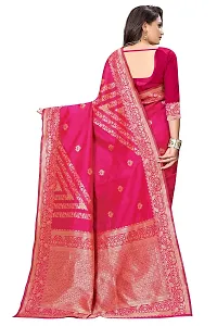 NITA CREATION Women's Fancy Banarasi Silk Jacquard woven Saree With Blouse Piece (PINK)-thumb1